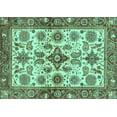 thumbnail image 1 of Ahgly Company Machine Washable Indoor Rectangle Oriental Turquoise Blue Traditional Area Rugs, 8' x 10', 1 of 4