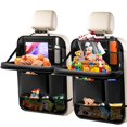 thumbnail image 1 of Zecirl - Organizador para asiento trasero de coche, 2 unidades, con bandeja de mesa plegable, 6 bolsillos de almacenamiento, organizador de almacenamiento para coche con soporte para tableta, protecto, 1 of 9