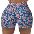 thumbnail image 2 of Picia Rose Flowers Printed Workout Shorts for Women Seamless Scrunch Butt Lifting High Waisted Yoga Gym Booty Running Moisture-wicking Short Pants-Large, 2 of 9