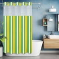 thumbnail image 2 of Summer Lemon Strips No Hook Shower Curtain with Snap in Liner Vintage Abstract Yellow Green Stripe Waterproof Bathroom Shower Curtain with See Through Top Window for Bathtub 36" x 72", 2 of 9