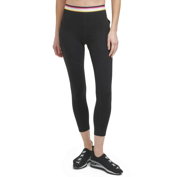 DKNY Womens Multi Stripe High Waist Leggings