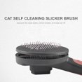 thumbnail image 3 of YAHHU Cat Self Cleaning Slicker Brush Dog Brush Pets Push Hair Comb Pet Grooming Tool Stainless Steel Pins for Shedding and Grooming Mint Green, 3 of 5