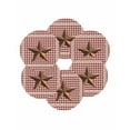 thumbnail image 7 of 13 Inch Round Placemats Set of 6, Brown Western Texas Star Vintage Non Slip Heat Insulation PP Table Mats, Rustic Farmhouse Red Plaid Washable Place Mats for Kitchen Dining Party Table Decor, 7 of 7