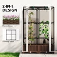 thumbnail image 3 of Outsunny Raised Garden Bed with Trellis, 46.5" Tomato Cage with Crop Cage, Self Watering Planter Box with Drainage Holes and Plugs, White, 3 of 9