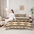 thumbnail image 5 of Homewish Aztec Geometric Rhombus 7-Piece Twin Bedding,Vintage Brown Boho Bedding Comforter Set,Reversible, 5 of 8