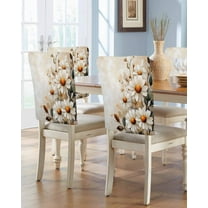 nqOlkjepod Spring Floral Chair Covers Set of 8, Decorative Chair Back Cover, Daisy Summer Botanical Vintage Flowers Dining Room Chair Slipcovers Removable Chair Protectors Covers for Party Banquet