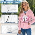 thumbnail image 6 of chaqlin Axolotl Hoodies for Girls 6-7 Y2K Zip up Hooded Sweartshirt Cake Print Long Sleeve Hoodie Jacket Lightweight Loose Sports Outerwear with Pocket, 6 of 7