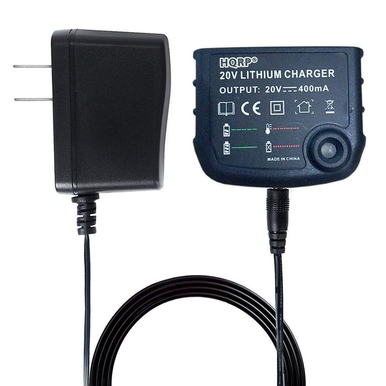  HQRP 20V Li-Ion Battery Charger Compatible with Black