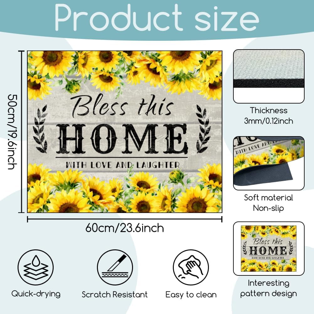Sunflower Drying Mat Blessings Washing and Drying Machine Dust Mats Household Dust Cover Pads Bless Home Sunflower Washer Dryer Dust