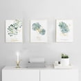 thumbnail image 2 of 3 piezas de lienzo decorativo de estilo nórdico con hojas de plantas verdes y letras, 2 of 12