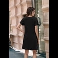 thumbnail image 4 of Vestido de Verano Plisado para Mujer, Informal, de Corta, con Bolsillos, para Vacaciones, Playa, Color Negro, Talla L, 4 of 9