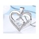 thumbnail image 5 of un Collier De Collier En Forme De Coeur De Diamant D'amour Double Couche De Platine Avec Un Pendentif De Clavicule Fminine Au Sens Du Design Lev, 5 of 5