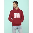 thumbnail image 2 of Smartprints Mens Graphic Hoodie Red - White M ... Cotton Blend Classic Fit, 2 of 4