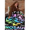 thumbnail image 6 of Just Girl Who Loves Dinosaurs Blanket Customized Text Gifts Plush Soft Fuzzy Lightweight Personalized Flannel Throw Blankets 40"x50" for Kids/Children Birthday Home Couch Sofa Bedroom, 6 of 6