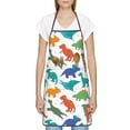 thumbnail image 3 of Easygdp Colorful Dinosaur Apron Waterdrop Resistant with 2 Pockets,Oil Resistant Cooking Kitchen Chef Apron for Women Men, 3 of 7