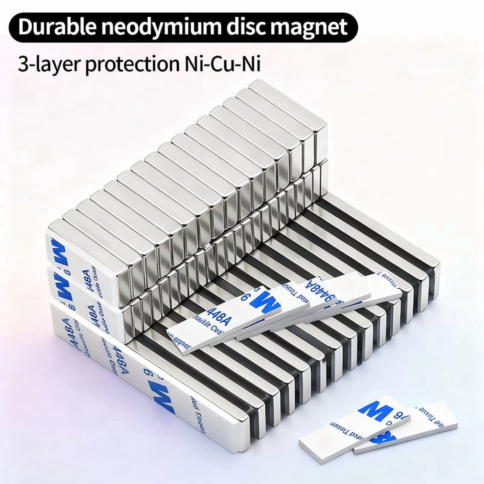 Powerful Neodymium Magnet With double-sided adhesive N35 NdfeB Permanent Magnetic imanes Block Super Strong Fridge Magnets