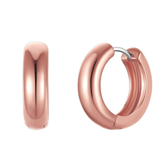 Rose Gold Small Huggie Hoop Earring for Women,Hypoallergenic Earrings/Oval/U Shape/Round Dainty Simple Earrings for Everyday Birthday Gift,Silver Needle Hoops Clearance