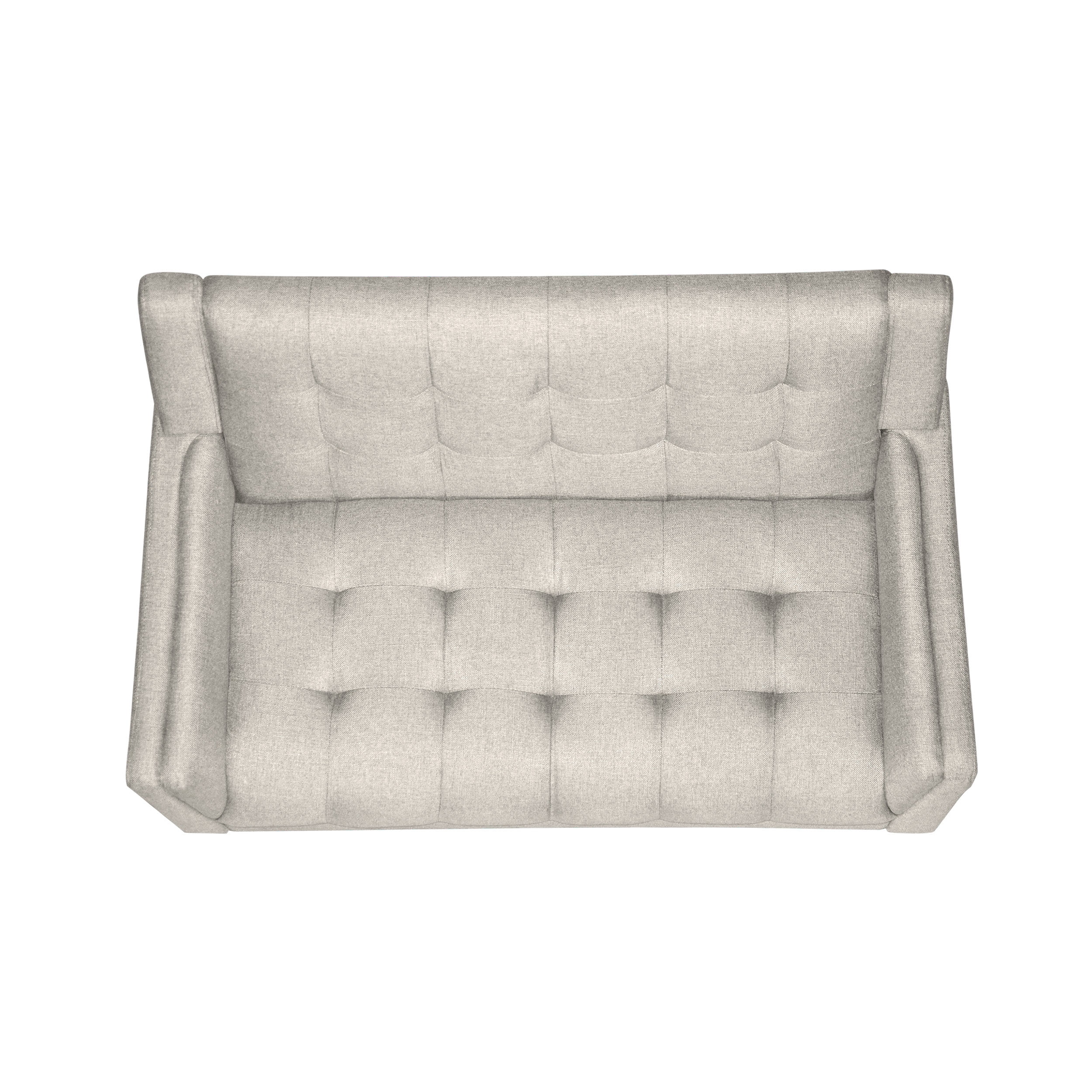 Noble House Laiah Mid Century Modern Fabric Tufted Loveseat, Beige