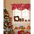 thumbnail image 4 of Winter Snowflakes Tie Up Valances Curtain, Christmas Winter Snow Xmas Red Adjustable Rod Pocket Short Window Treatment Tie Up Curtains Valances for Kitchen Living Room Bathroom 54x18 Inches, 4 of 9