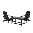 thumbnail image 2 of WestinTrends Malibu 3-PC Outdoor Patio Plastic Adirondack chair set with Coffee table ( 2 seater ), Black, 2 of 12