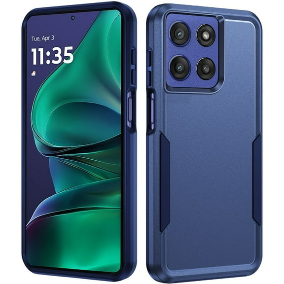 For Motorola Moto G Stylus 5G 2025 XT2517 Shockproof Hybrid Cell Phone Cover Case   Tempered Glass - Tough Blue