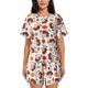 thumbnail image 1 of Fotbe Turkey And Thanksgiving2 Conjunto de Pijama Estampado para Mujer, 2 Piezas, Ropa de Dormir con Camiseta de Manga Corta y Shorts Suaves-Small, 1 of 6
