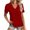 D399/Red, variant on Afdoent Womens T Shirts Summer Vest Loose Pleated Square Neck Short Sleeve Top Curved Hem Loose Large Size Top Fashion Clothes For Women