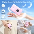 thumbnail image 3 of W&O Kids Digital CCD Camera with 32GB TF Card, Portable HD Video Camera Toy for Ages 3–10, Rechargeable Wireless Point and Shoot Camera for Girls Boys, Compact Gift Camera (Pink), 3 of 7