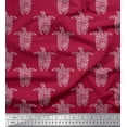 thumbnail image 1 of Soimoi Cotton Voile Fabric Turtle Block Printed Fabric 1 Yard 42 Inch Wide, 1 of 1