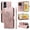 Rose Gold, variant on Wallet Case for OPPO A1 Pro 5G, Kickstand and 3 Card Slots, Shockproof and Scratch Resistant, Purple