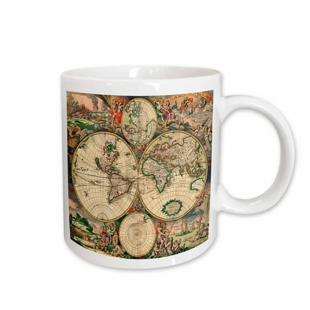 

3dRose World Map 1689 Ceramic Mug 15-ounce