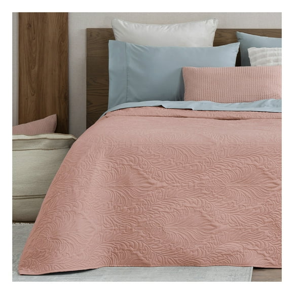 Edredón Ligero Suave y Fresco Capitonado sin Costuras, 1 Pieza Real Textil (Rosa Oscuro, Matrimonial)