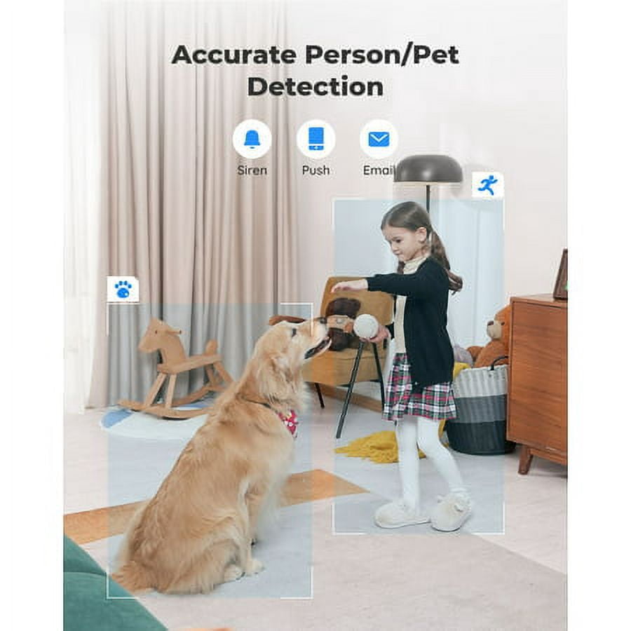 Reolink 5MP 2.4/5G WiFi Indoor Security Camera PTZ with Auto Tracking Human/Pet AI Ideal for Baby Monitor/Pet, E1 Zoom-2 Pack