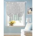 thumbnail image 2 of Grey Christmas Snowflake Tie Up Curtains for Window, Thermal Insulated Balloon Shade Adjustable Rod Pocket Curtains Valance Panels for Kitchen Bathroom Cafe 42 x 63 Winter Snowflake Xmas, 2 of 6