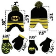 thumbnail image 4 of DC Comics Boys Winter Hat Set - Batman Beanie and 2 Pair of Gloves (Ages 2-4), 4 of 5