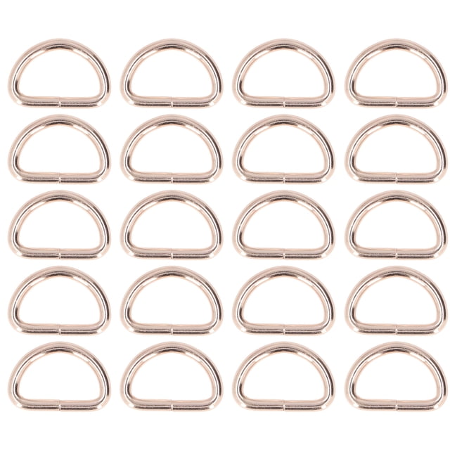 20pcs D Rings Glossy Comfortable Durable Wearable DIY Making Compact Practical Bag Buckles for BraceletsGold 3.8x25x15mm