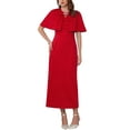 thumbnail image 2 of INSPIRE CHIC Women's Formal Sheath Dress Sets Elegant Cocktail Wedding Guest 2pc Dresses with Cape M Red, 2 of 6