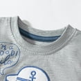 thumbnail image 4 of HILEELANG Little Boy Summer Short Clothes Sets Outfits Easter Cotton Grey Captain Tee Shirts Pocket Adjustable Knite Shorts Playwear Sets Size 6, 4 of 6