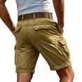 thumbnail image 4 of Nestiefly Mens Cargo Shorts Lightweight Elastic Waist Work Button Zip Up Shorts Summer Workout Hiking Outdoor Pull On Pants Khaki S, 4 of 6