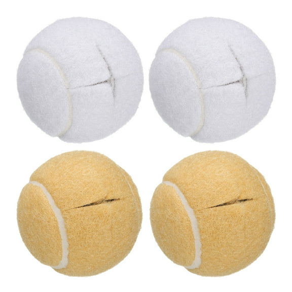 4 Pcs Precut Walkers Tennis Balls, Universal Precut Glide Balls Walkers Accessories Glides, White/Grey