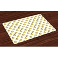 thumbnail image 1 of Ambesonne Yellow and White Place Mats Set of 4, Doodle Lemons, Standard Size, Yellow Black White, 1 of 4