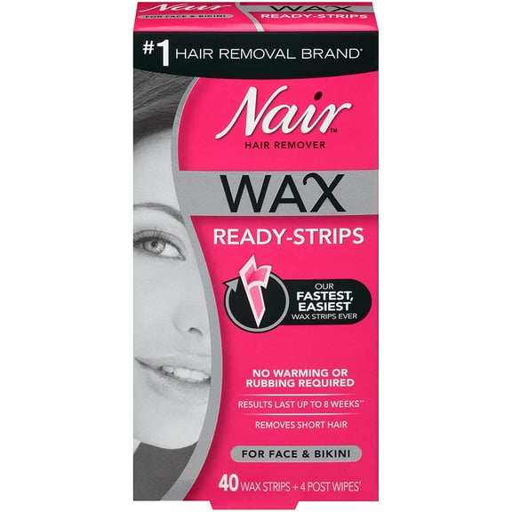 Nair Hair Remover Wax Ready Strips 40 ea (Pack of 4)