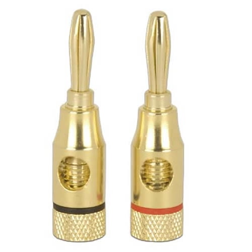 Construct Pro Open Screw Type Banana Plugs for Audio Speaker Cables