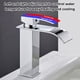 thumbnail image 3 of Grifo de baño de acero inoxidable, diseño de caño de cascada de alta presión, grifo de control de una sola manija de fácil instalación con filtro silencioso incorporado, acabado cromado para una, 3 of 5