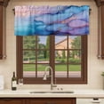 thumbnail image 6 of Marble Blue Purple Curtain Valances for Windows, Kitchen Valance Window Treatments Panel 2 Pack, Ombre Modern Abstract Art Ink Painting Rod Pocket Short Curtains for Bathroom Bedroom 60 x 18 Inch, 6 of 8