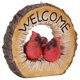 thumbnail image 2 of Welcome Bird Hanging Ornament in Light Brown Synthetic Resin for Outdoor Tree Decoration One Pair, 2 of 5
