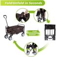 thumbnail image 3 of Rolling Collapsible Garden Cart Camping Wagon, with 360 Degree Swivel Wheels & Adjustable Handle, 220lbs Weight Capacity,Brown, 3 of 6