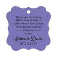 thumbnail image 1 of Darling Souvenir Custom Wedding Thank You Message Gift Tags Personalized Party Favor Hang Paper Tags-Lavender-50 Tags, 1 of 1