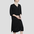 thumbnail image 2 of Afuyipoi Mens One-piece Robe,Looose Lightweight Quick Dry Bathrobe Summer Nightgowns Black M, 2 of 9