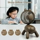 thumbnail image 2 of Small 20.3 Cm Rechargeable Rotating Desk Fan 13 Hours Use, Portable Puppy 3 Speed Cooling Desk Mini Personal Fan For Home/room/office, Brown, 2 of 5